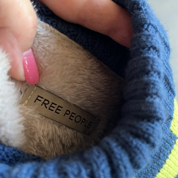 NWT Free People Sleepover Bootie Slippers, checker blue and yellow, size 8 - Picture 12 of 14